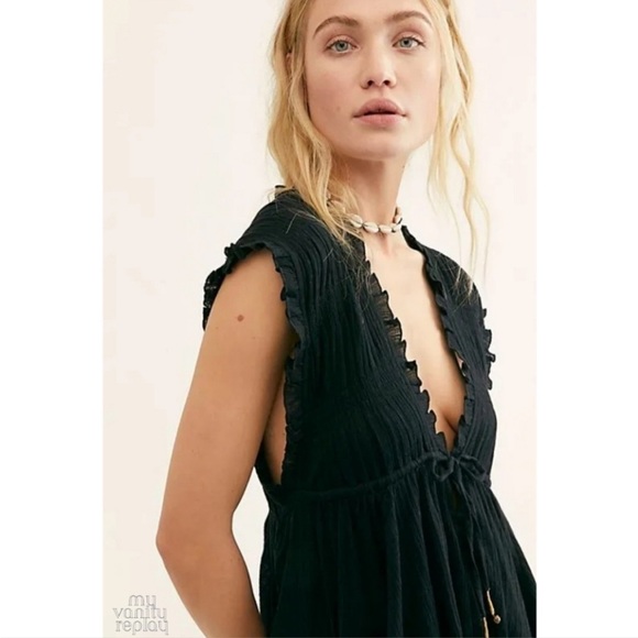 Free People Antoinette Mini Dress Black Small - Picture 4 of 6